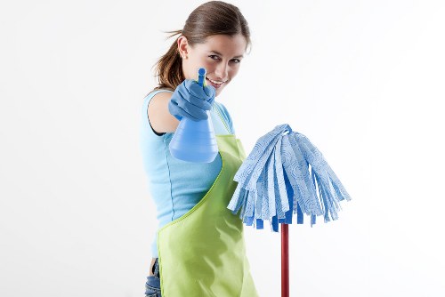 Professional carpet cleaner in Barnet cleaning a living room carpet