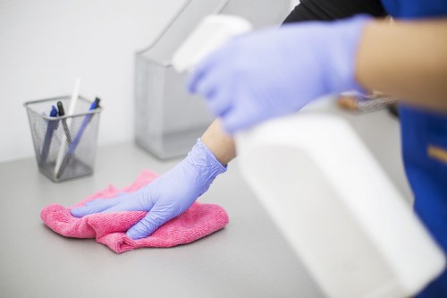 Cleaner preparing a home cleaning appointment
